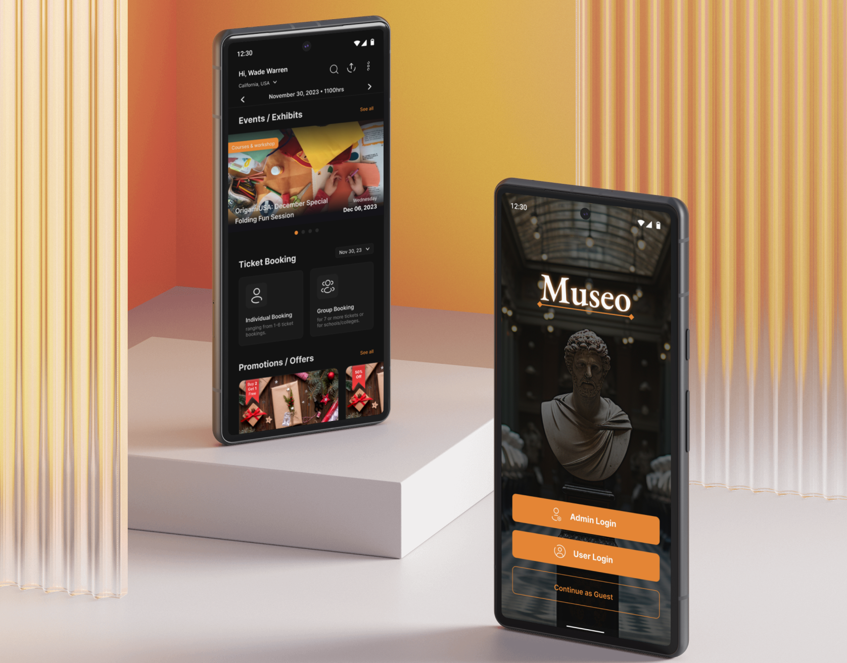 Museo - A Museum Ticket Booking App (A Visitor App) android apps app designs app user interface case study design events events app exhibits museum museum app museum app design museum case study museum ticket booking app museum uiux ticket booking ticket booking app ui uiux designs user flow visitor app
