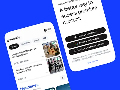 Invisibly first screens app apple store ios native app product design ui ux