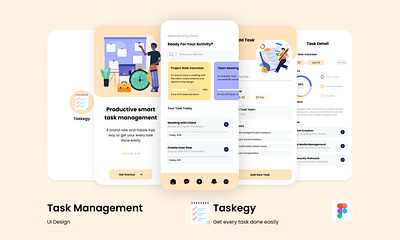 Task Management App design figma graphic design mobile app task management ui ui design