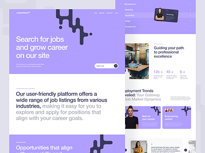 CAREERWAVE — Job Search Company Landing Page career center company website design hiring job job finder job listing job search job seeker landing page portal job recruitment screen ui ui ux ux vacancy web design website work