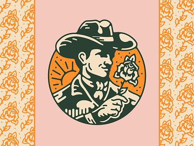 Rose Cowboy character cowboy design illustration logo old west rose southwest vector