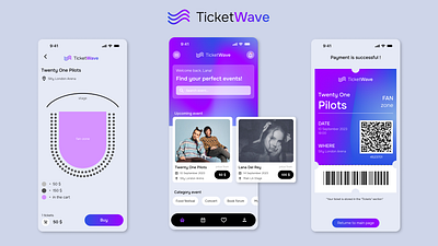 Event ticket app app application design graphic design ui