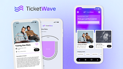 Event ticket app branding figma graphic design ui