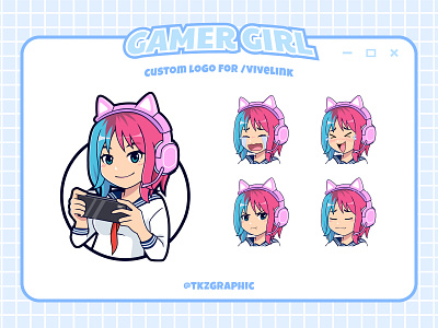 Custom Gamer Girl Logo for Streamer discord