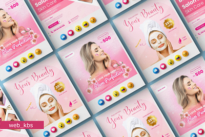 Beauty Salon Design branding design graphic design illustration logo post design poster design social media typography ux vector