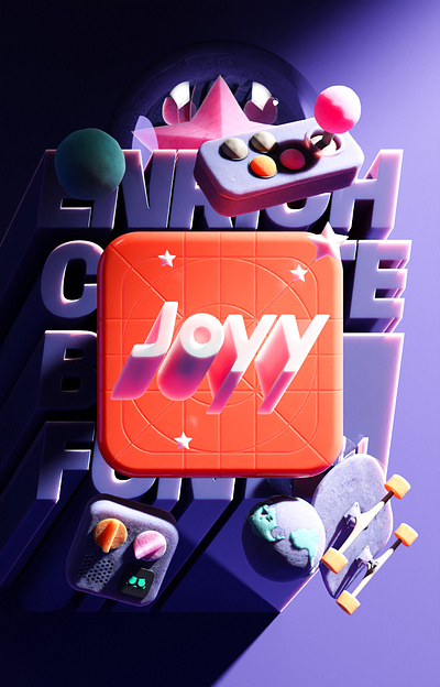 An untitled rendering for JOYY 3d branding logo