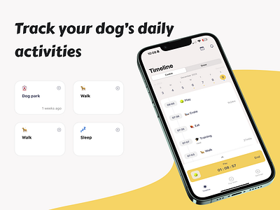 Pawff - Dog log design app branding clean design ios minimal mobile ui ux