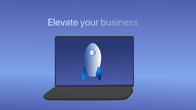 Elevate business 3d animation boost branding business design enterprise graphic design illustration laptop motion graphics rocket speedup vector
