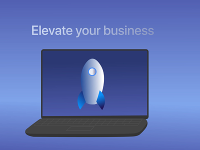 Elevate business 3d animation boost branding business design enterprise graphic design illustration laptop motion graphics rocket speedup vector