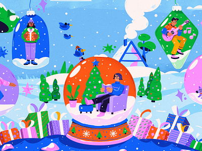 Winter illustration for Inditex 2d art brand cartoon character christmas design fashion gifts illustration new year people wallpaper winter