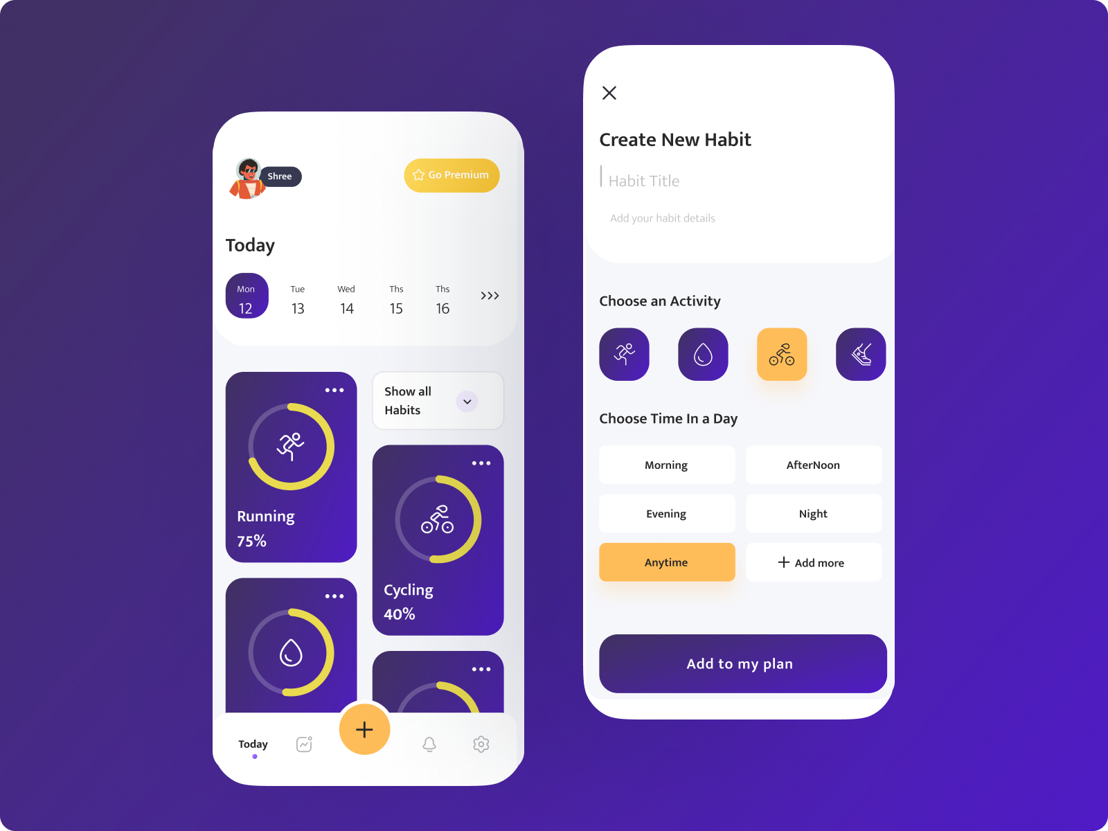 Habit Building App by Shubham Bhujbal UXI_Shubham on Dribbble