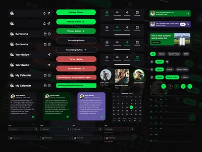 Liveliness - Design System Sneak Peek alert android app app design black brand branding button design system digital design graphic design green interface design ios product design ui ui design user interface design ux ux design