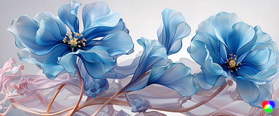 Animated background exploration background blue flower wallpaper