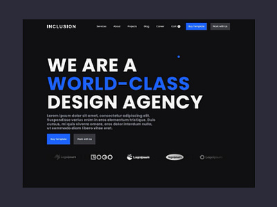 Inclusion - Agency Website Template for Webflow agency agency template clean dark darkmode interactive modern portfolio portfolio template ui uiux user experience user interface web web design webdesign webflow webflow template website website template