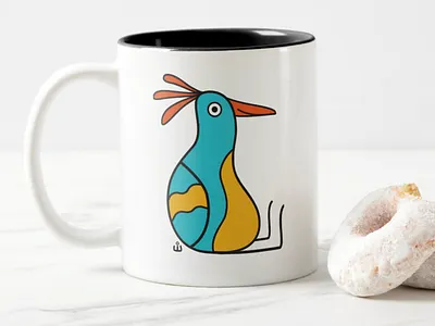 Silly Bird Coffee Mug cartoon bird cartoon character coffee mug colorful bird cute bird merch design mug shop silly bird