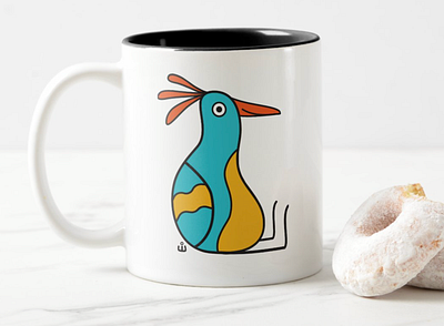 Silly Bird Coffee Mug cartoon bird cartoon character coffee mug colorful bird cute bird merch design mug shop silly bird