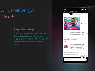 Daily UI challenge, Day 13 - direct message, chat chat dailyui design direct message ui ux