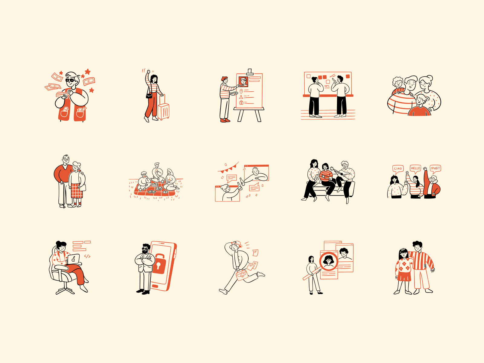 Brooklyn - People Illustrations Update branding brooklyn characters design flat illustration illustrator landing page minimal people streamline streamlinehq users vector web