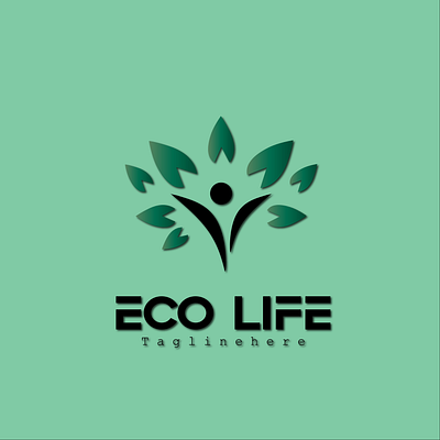 This is a logo eco life. 3d graphic design logo motion graphics ui