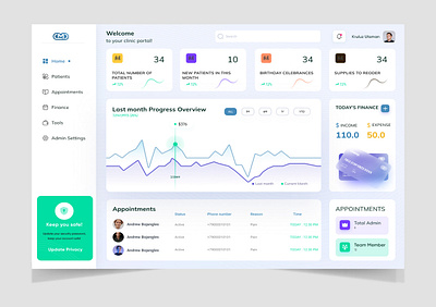 Clinic Dashboard Portal clinic dashboard portal ui uiux ux web app