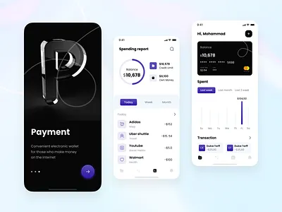 Finance App Exploration app chart daily ui design design system expense figma finance gradient income mobile mobile app modern ui onboarding purple ui ui design
