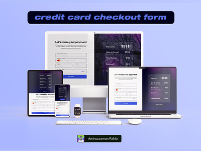 Responsive credit card checkout form UI design in Figma credit card checkout form dailyui dailyuichallange landingpage ui uidesign uiux uiuxdesign uiuxdesigner ux uxdesign