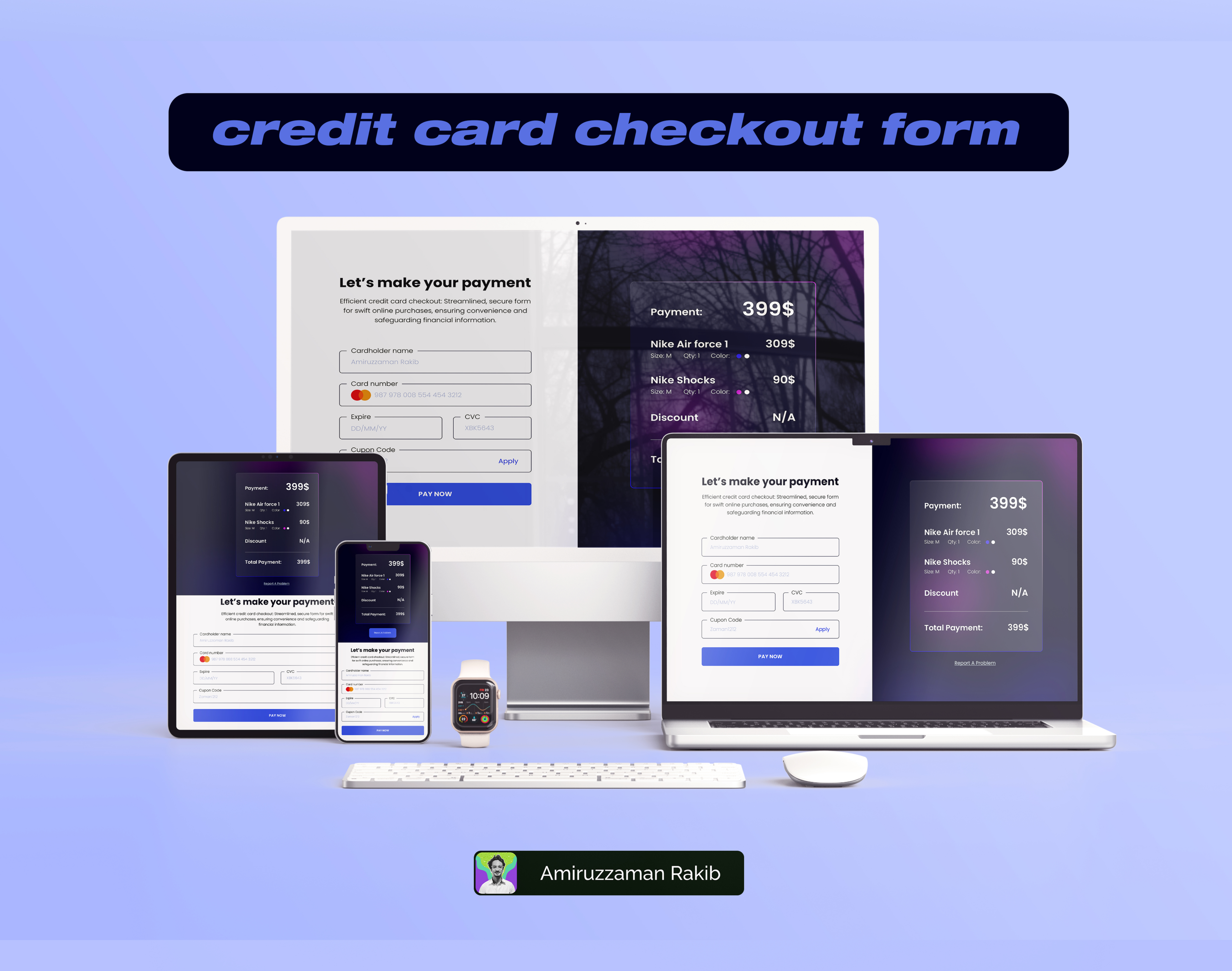 Responsive Credit Card Checkout Form UI Design In Figma By Amiruzzaman ...