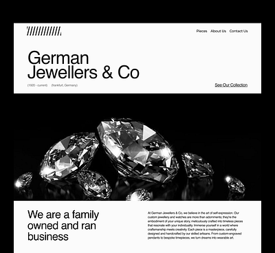 German Jewellers & Co landing page ui ux design