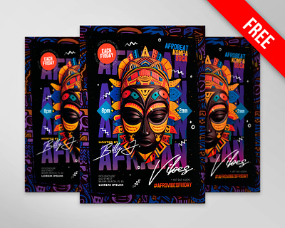 Free African Vibes PSD Template african party african vibes flyer design free free psd freebie party flyer psd