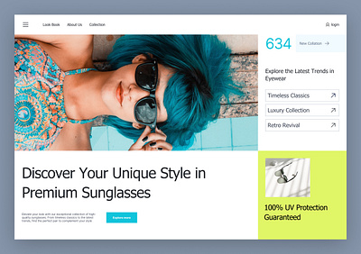E-commerce website design UI UX design e commerce ecommerce ecommerce website fashion interface landing page online shop online store shopify shopping sunglass ui ui design uiux website