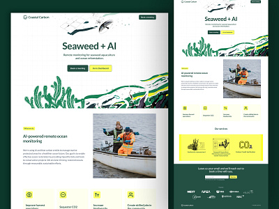 Landing Page for Coastal Carbon AI ai branding design illustration landing page startup ui webdesign