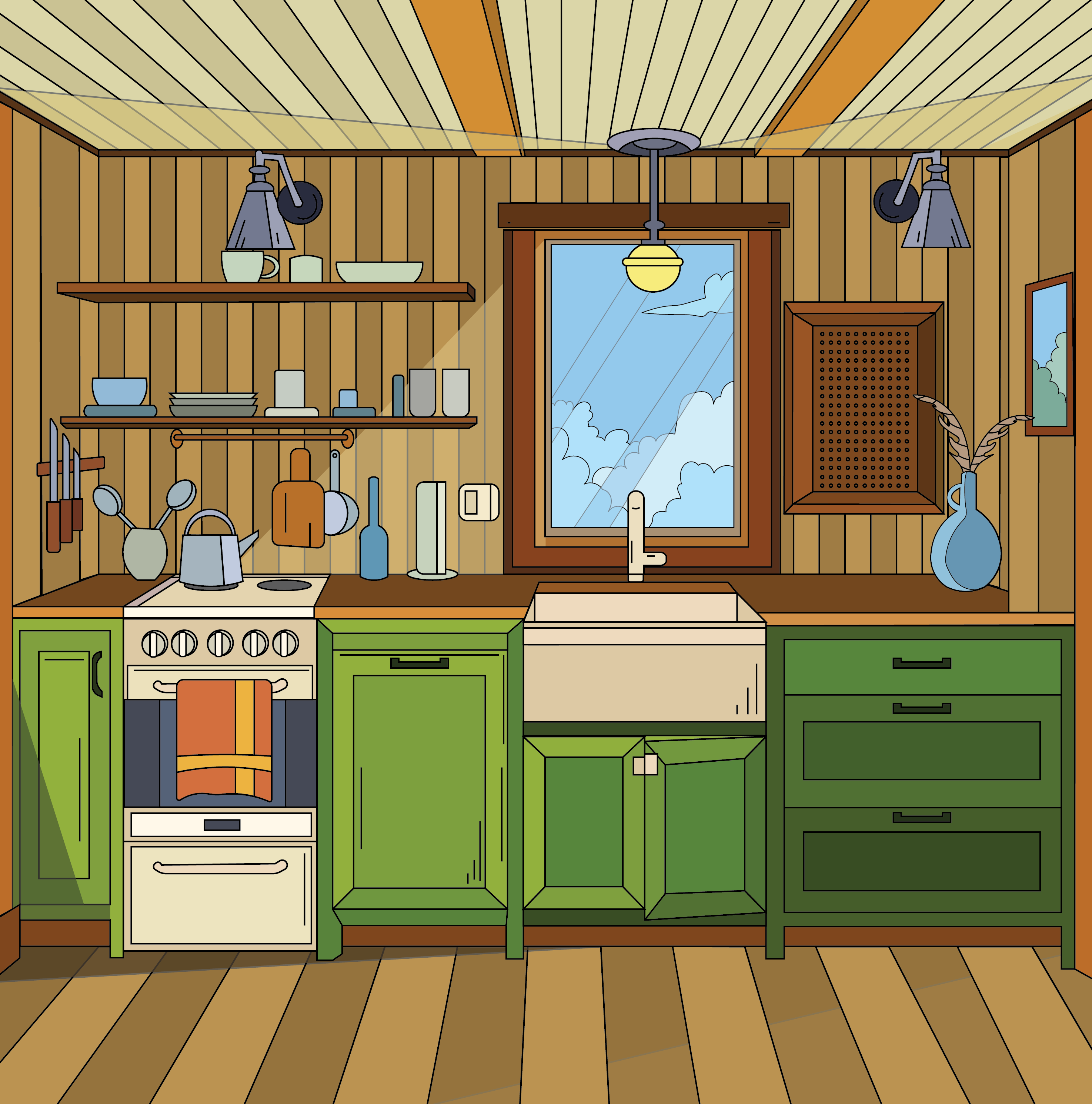 Interior Design Illustration adobe adobeillustrator adobephotoshop animation apple artwork branding color design digital digitalart graphic design illustration kitchen