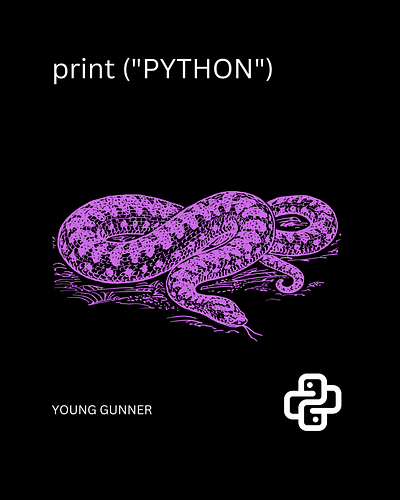 Young Python design developer graphic design illustration programming python python programming typography young gunner