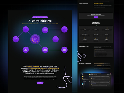PowerNotes AI Unity Initiative ai ai community branding community dark mode education futuristic gpt landing page ui visual design