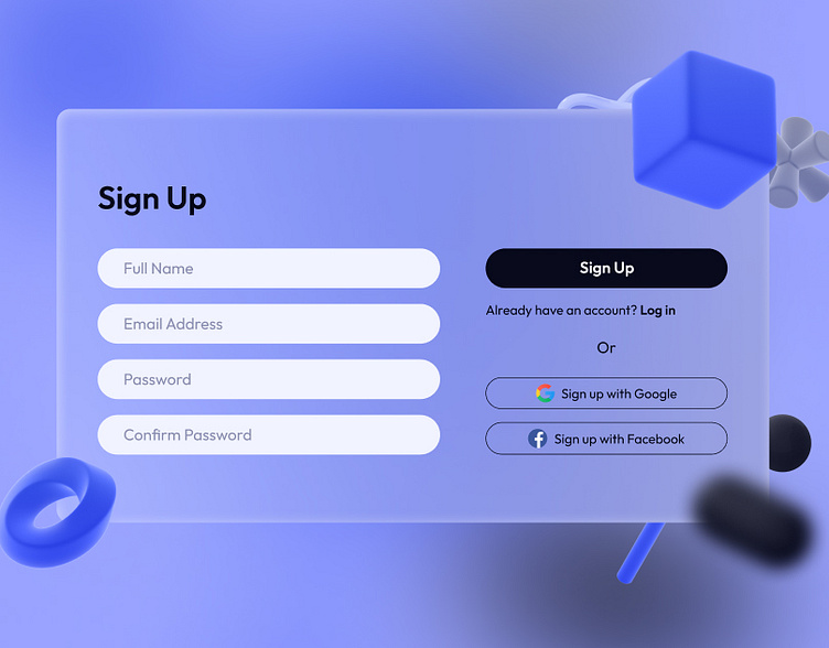 Sign Up Page Design by Akhyar Bakth on Dribbble