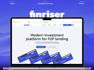 Finriser - crowdfunding platform builder banking crowdfunding crowdlending finance fintech hero page landing page loans p2p peer 2 peer zopa