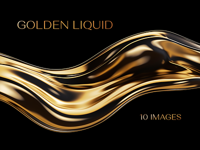 Bold metallic golden liquid wave 3d background beauty cosmetics flow generative gold golden liquid melted melty metal oil reflective rendeing shape wave