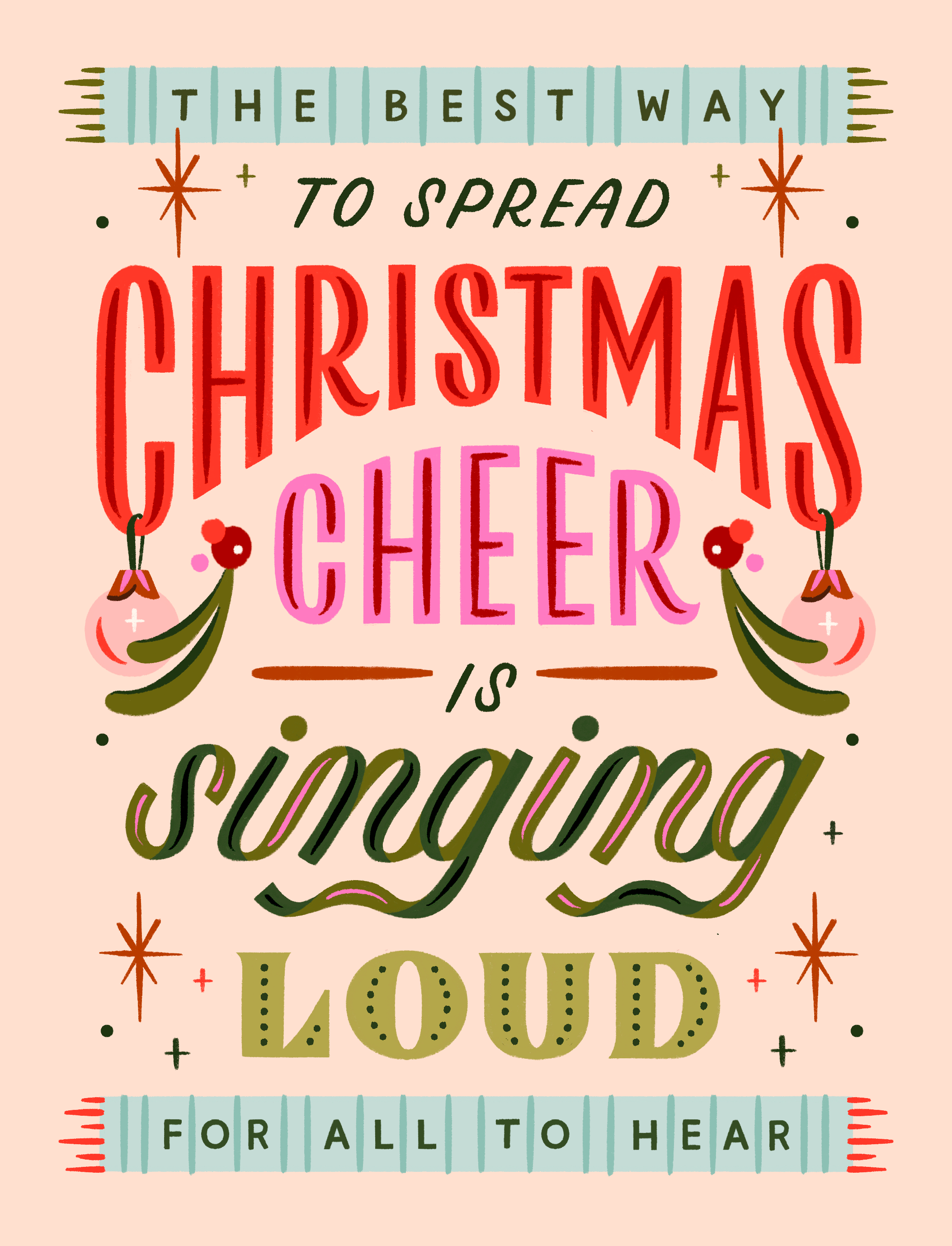 Christmas Cheer 2d illustration christmas christmas card christmas movie colorful drawing challenge elf festive hand lettering holiday card holiday lettering illustration lettering movie quote