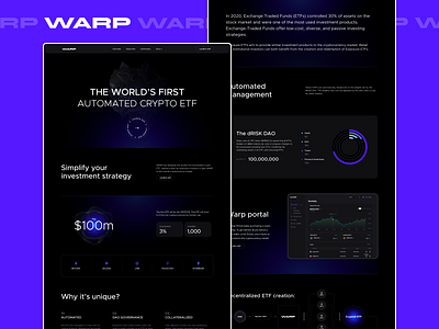 Website design for crypto app app crypto crypto investment dark theme design etf figma financial app fintech investment landing page minimalistic ui user experience user interface ux web app website