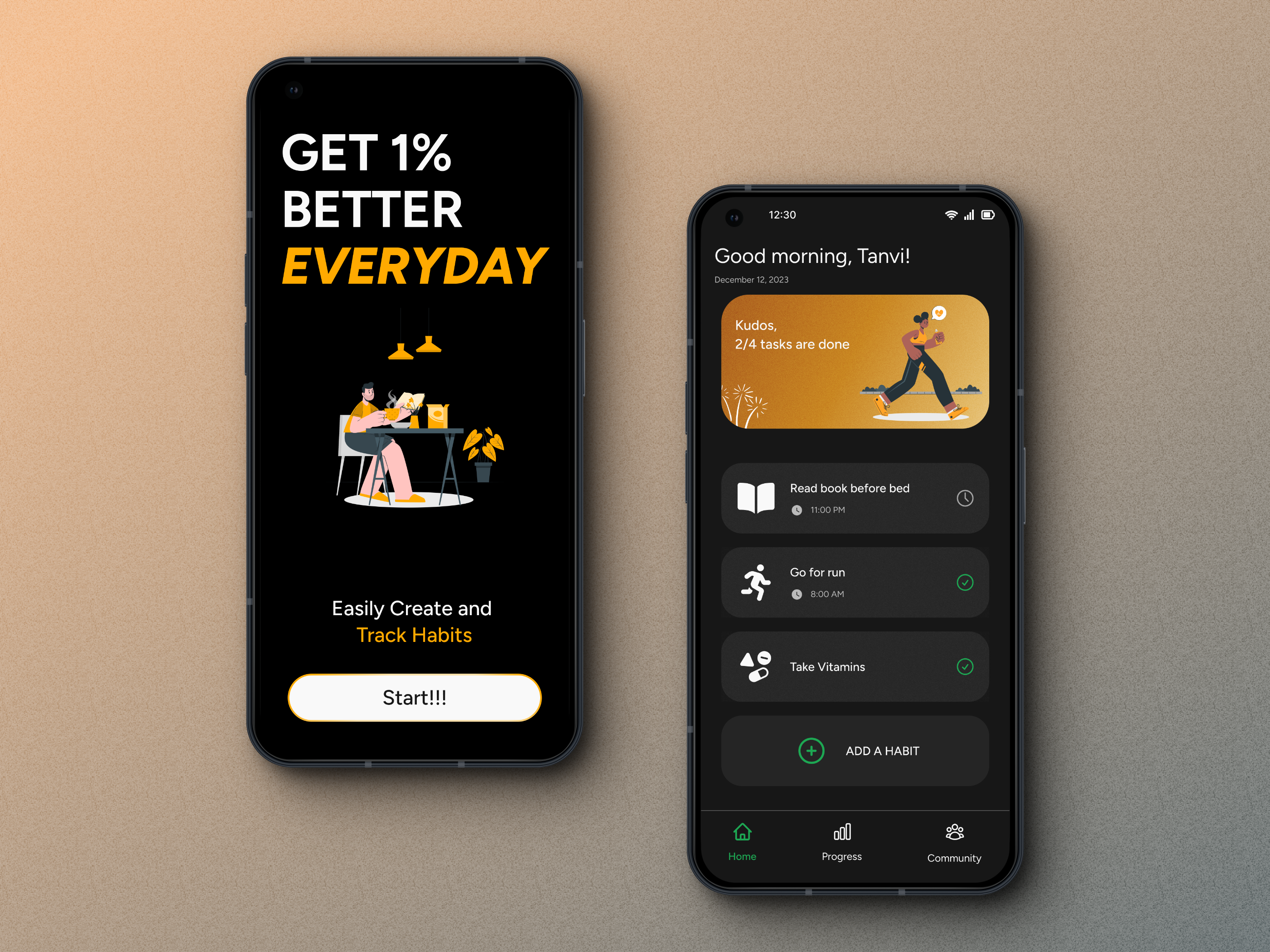 DAY 1: Habit Building App Interface Challenge app design design habit app ui