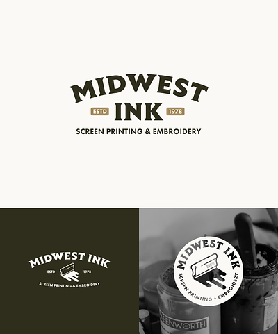 Logo Development for Midwest Ink branding design graphic design illustration logo screenprint screenprinting typography