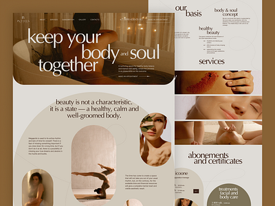 Yoga, meditation and spa center aesthetic website aesthetic beauty beige design landing meditation soft spa warm web yoga