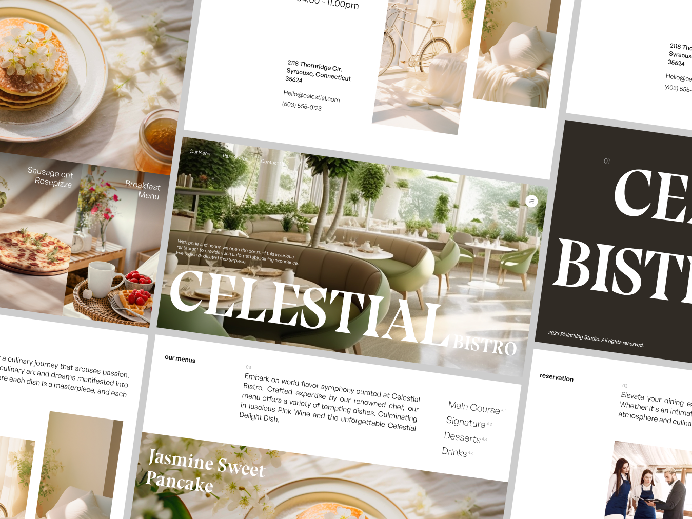 Celestial - Restaurant Landing Page aesthetic landing page clean company profile hero home landing page minimal minimalism minimalist minimalist landing page minimalist website page reservation restaurant website simple interface ui uiux user interface web design whitespace