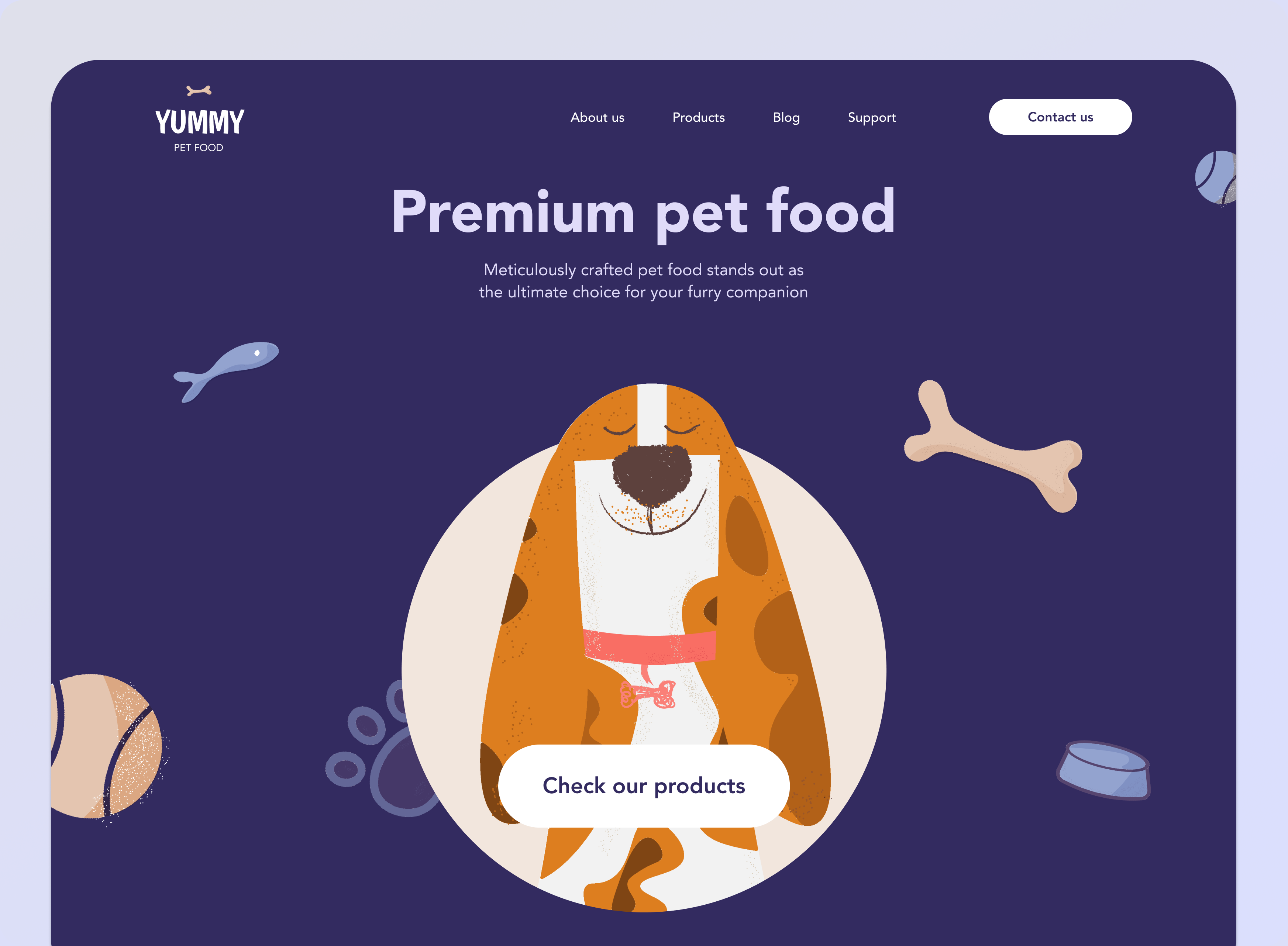 Website for Yummy Pet Food