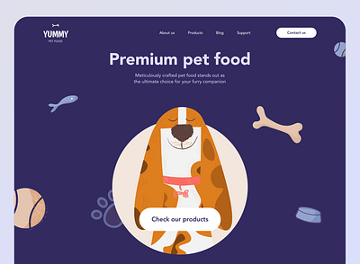 Website for Yummy Pet Food branding colour design graphic design illustration logo minimal ui web