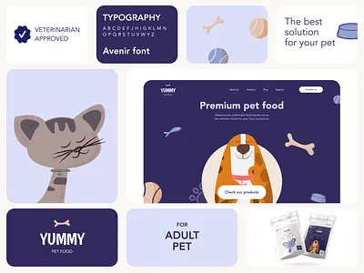 Branding for Pet food - Yummy brandbook branding colour design graphic design guideline illustration logo minimal top ui web