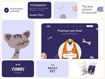 Branding for Pet food - Yummy brandbook branding colour design graphic design guideline illustration logo minimal top ui web