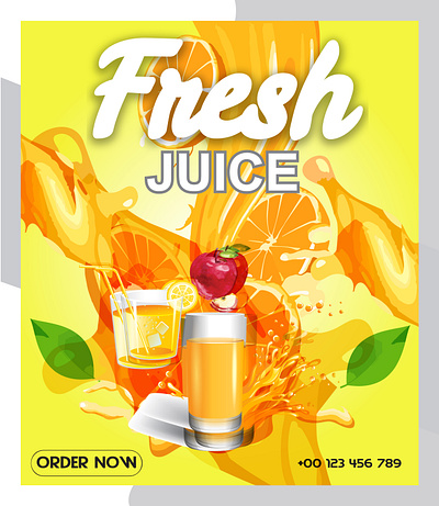 juice poster design template vector 3d animation app branding business card design design graphic design illustration logo monir360 ui