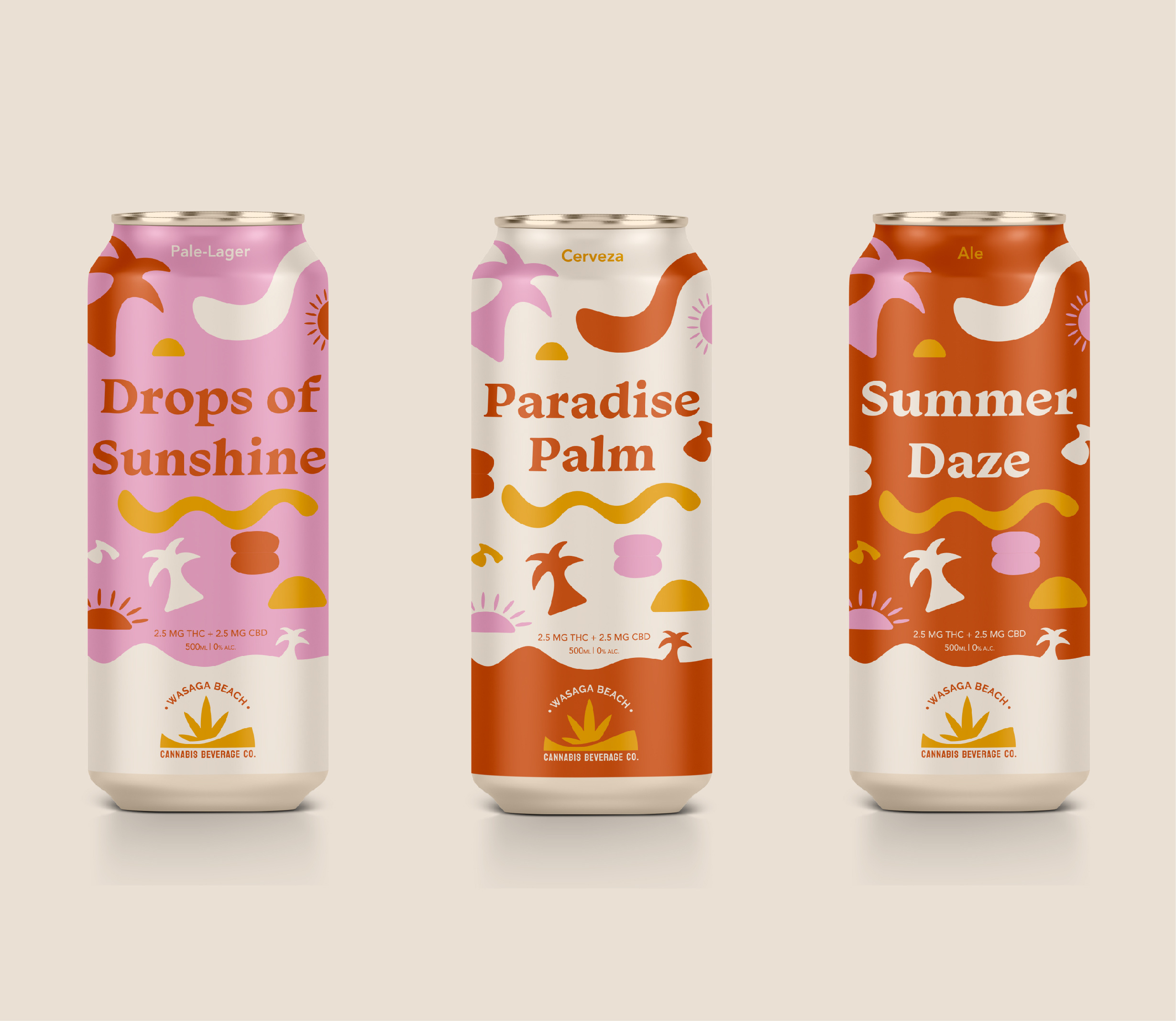Example of Packaging Design: Wasaga Beach Cannabis Beverage Co.