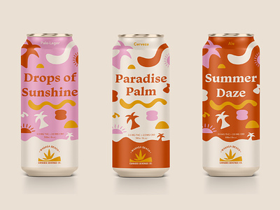 Packaging Design: Wasaga Beach Cannabis Beverage Co. abstract beach brand design branding cannabis colour design drinks graphic design label design logo packaging wasaga beach